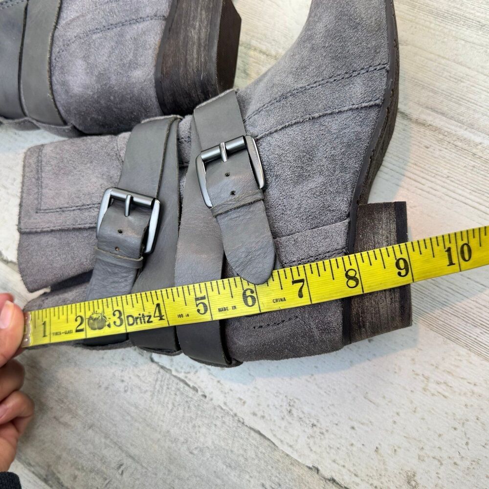 Naya Fisher boots grey suede leather boots with strappy buckle detail size 8.5M - Picture 6 of 7